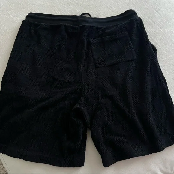Louis Vuitton Men’s Terry Monogram Embossed Towel Shorts BlackUS Medium